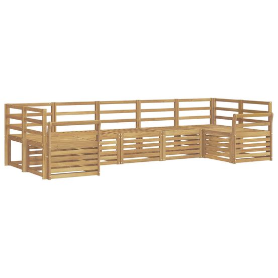 Ensemble de canapés d'extérieur 7 pc blanc bois d'acacia massif