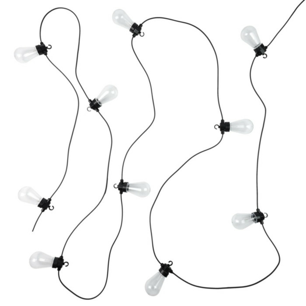 Guirlande lumineuse extérieur ampoule transparente multicolore 5m noir