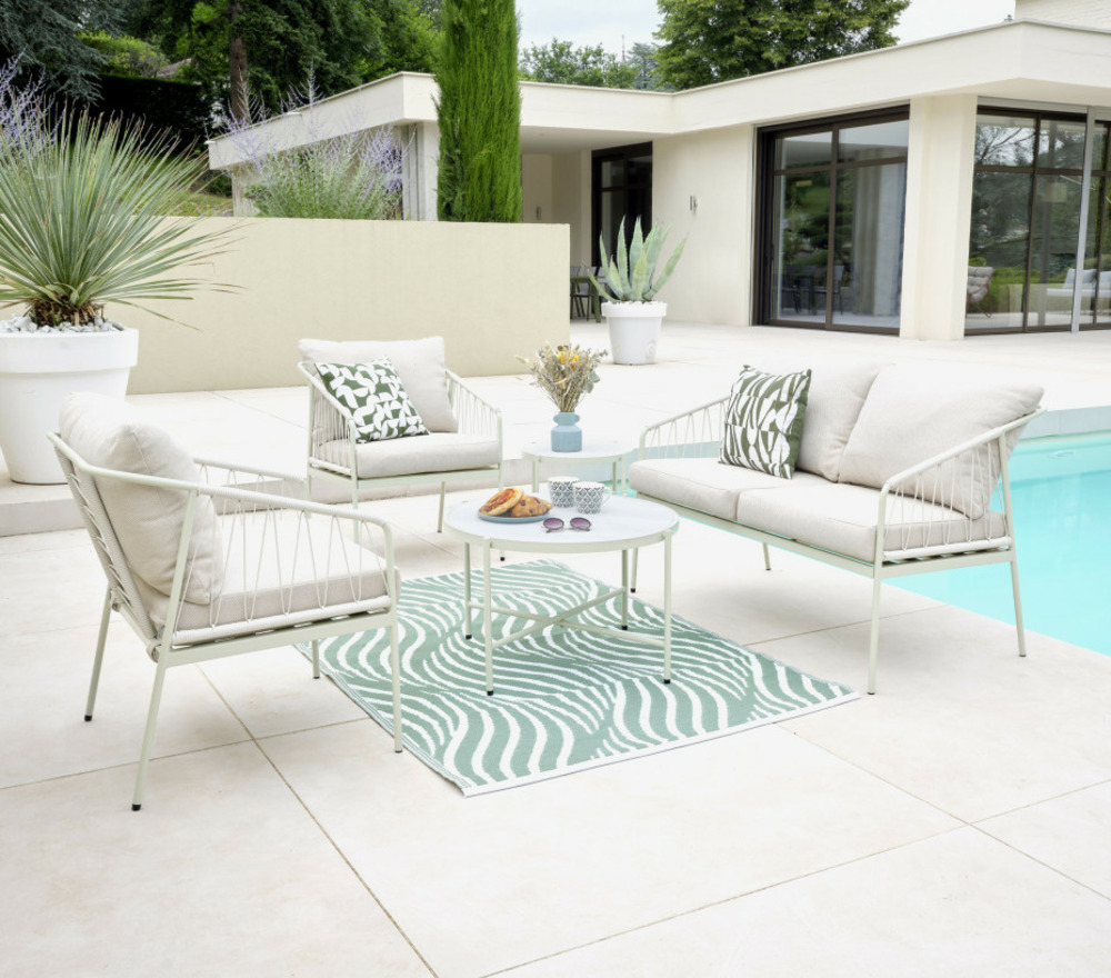 Salon de jardin en acier - 4 places - antibes