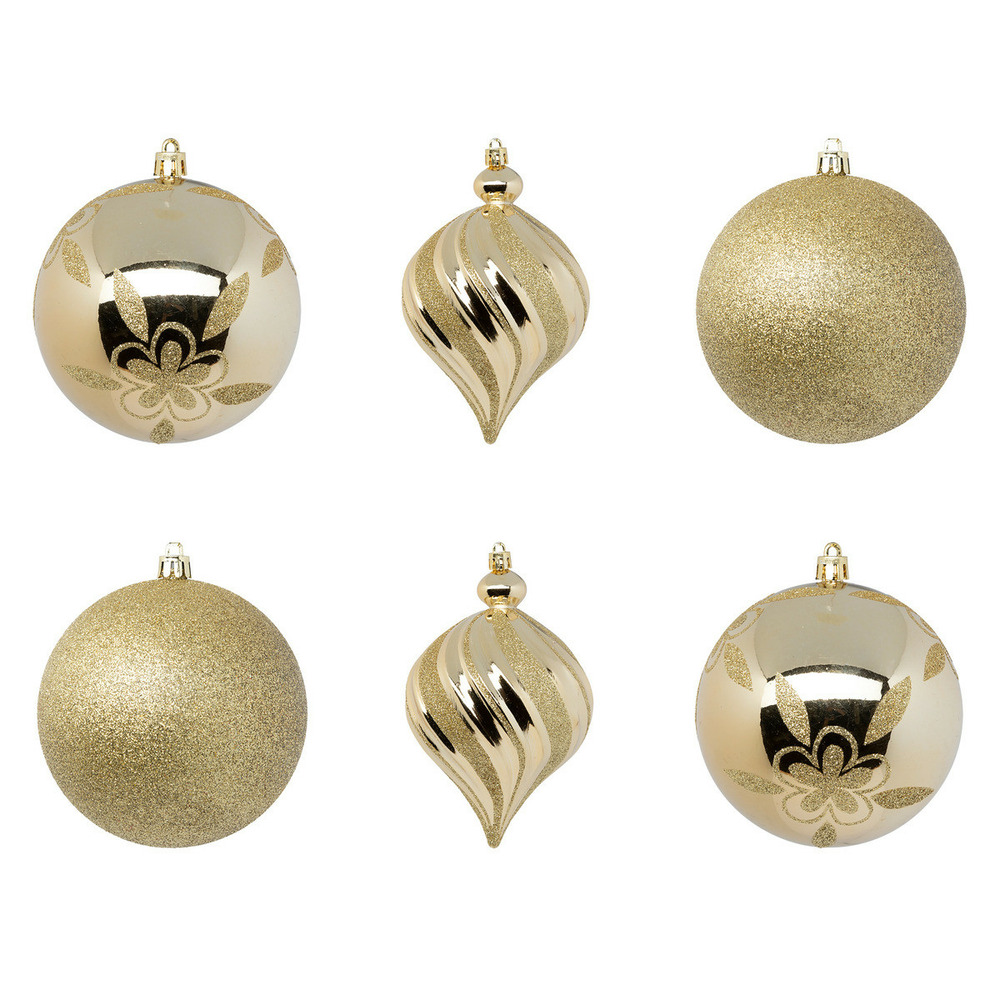 Déco de sapin lot de 6 boules de noël d 10 cm - or