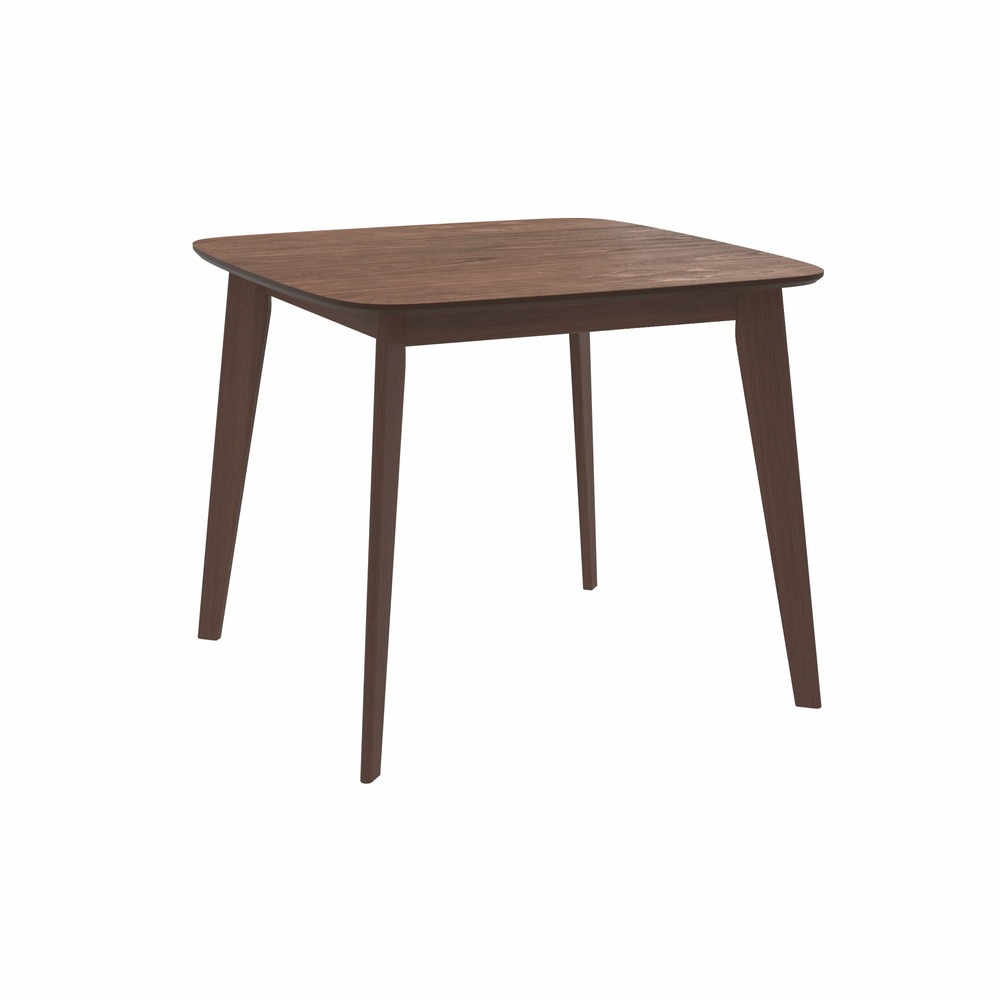 Julio-table carrée 4 personnes en bois foncé finition noyer 90 cm