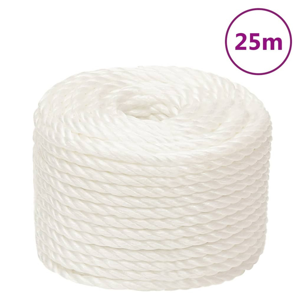 Corde de travail blanc 16 mm 25 m polypropylène