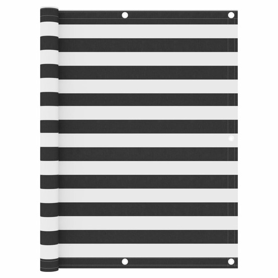 Écran de balcon brise pare vue protection confidentialité 120 x 500 cm tissu oxford anthracite et blanc