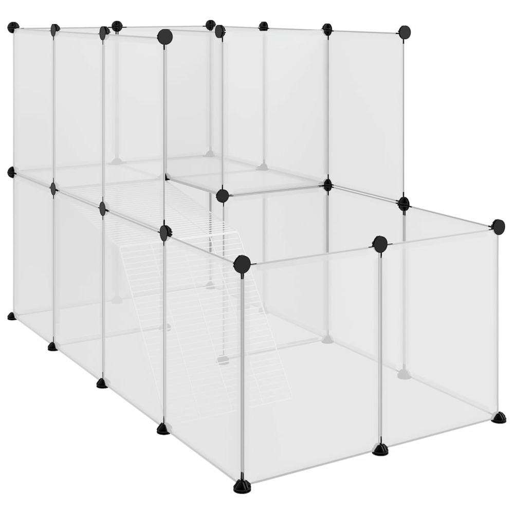 Cage pour petits animaux transparent 142 x 74 x 93 cm pp et acier transparent