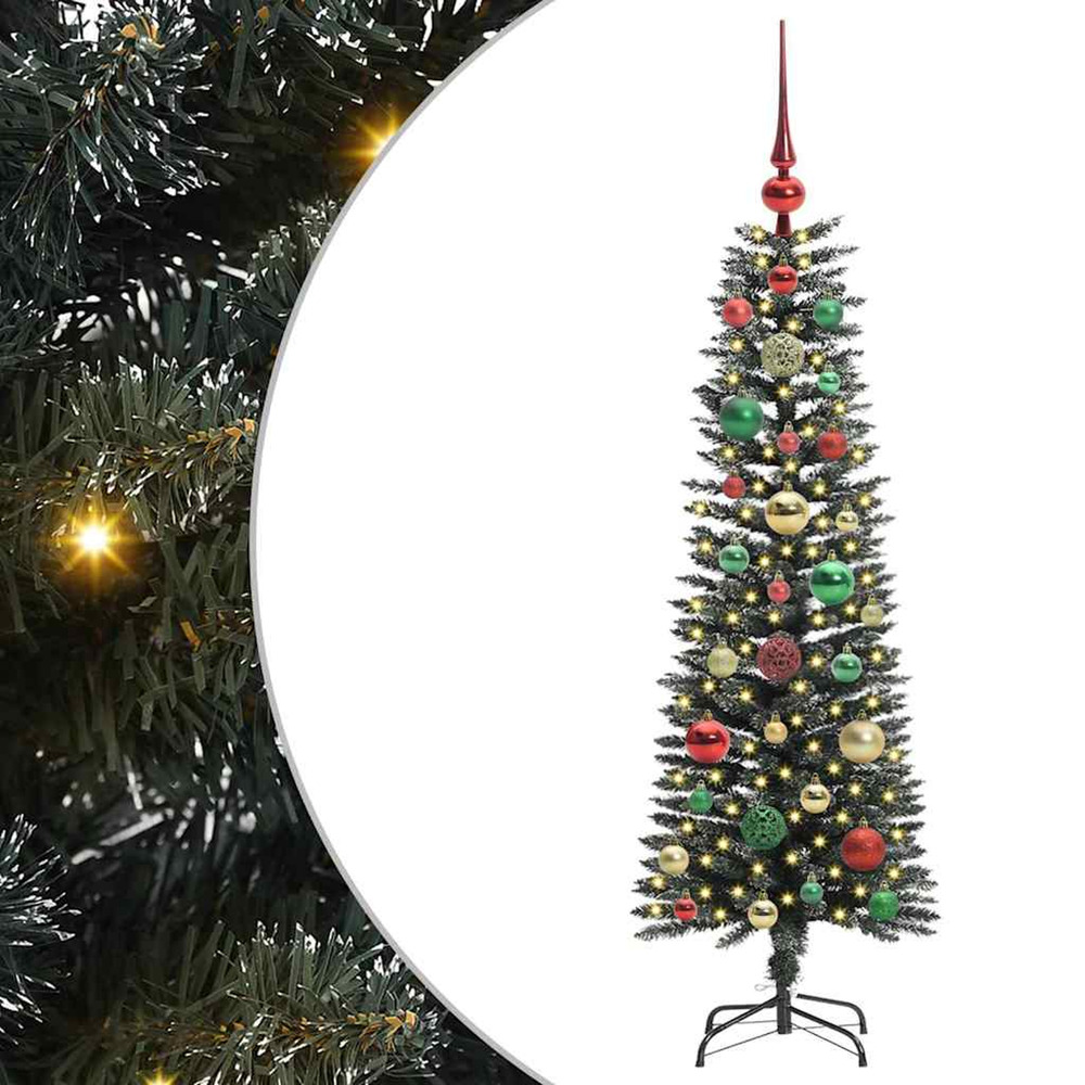 Sapin de noël artificiel vert 120 cm pvc, plastique et acier