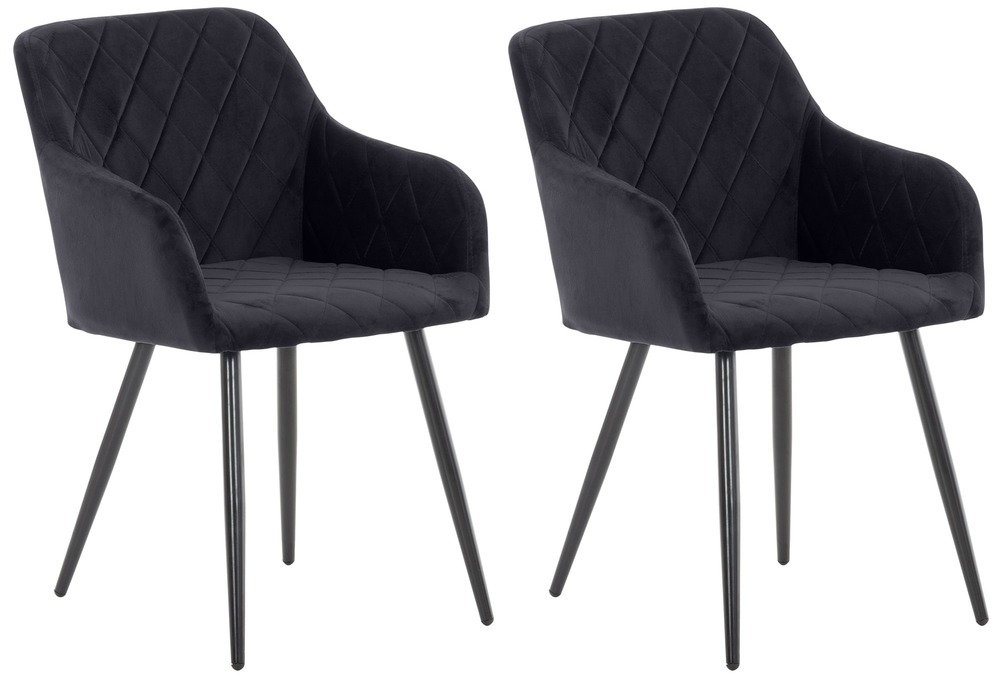 Lot de 2 chaises de salle à manger shila velours
