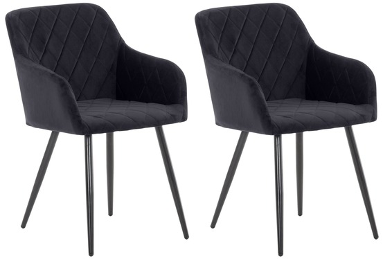 Lot de 2 chaises de salle à manger shila velours