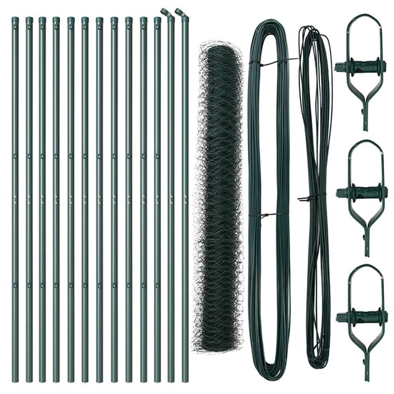 Poteau de clôture. Vert 25 x 1,2 m (treillis 50 mm) acier