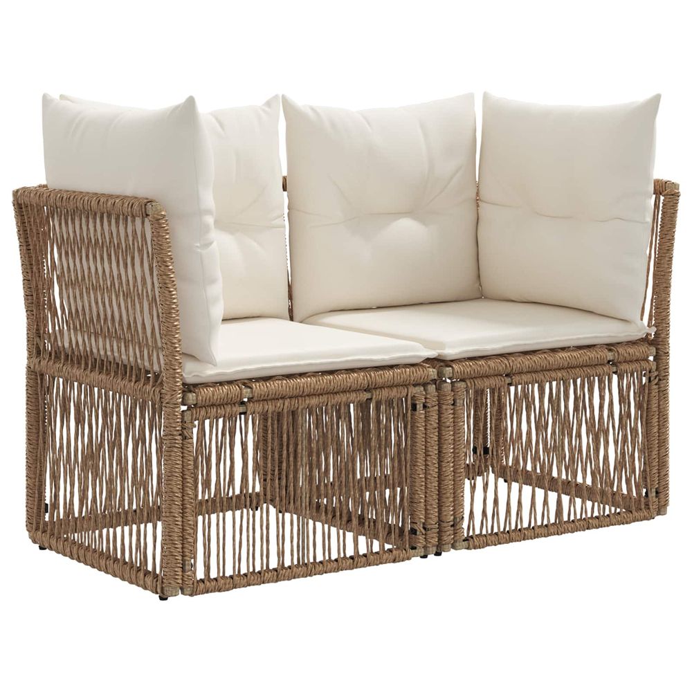 Canapé de jardin 2-nombre de places beige polyrotin