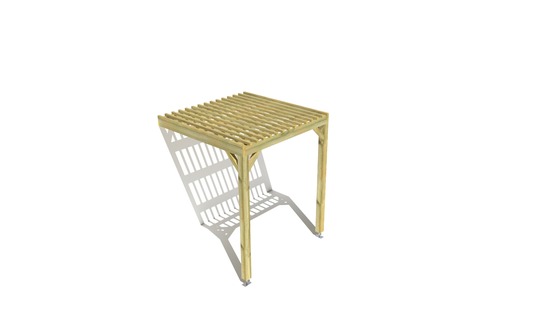 Pergola bois • 2m x 2m • adossée • sens largeur • lattage bois • livraison comprise