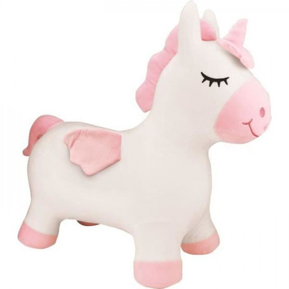 Porteur trotteur - lexibook - licorne sauteuse gonflable en peluche - housse amovible - pour enfant a partir de 3 ans