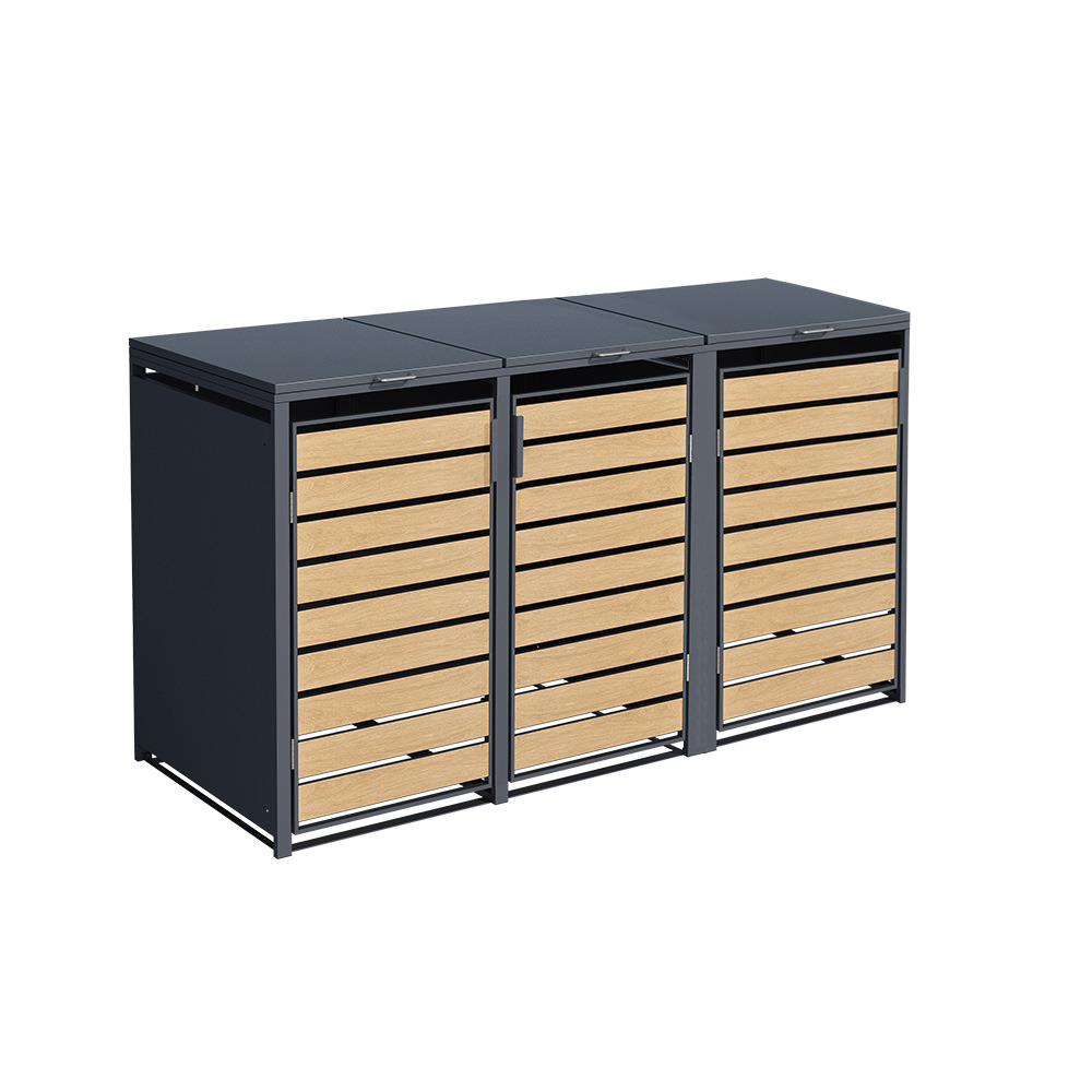 Transformation kliko - 3 conteneurs - aspect bois - 200 x 80 x 116 cm