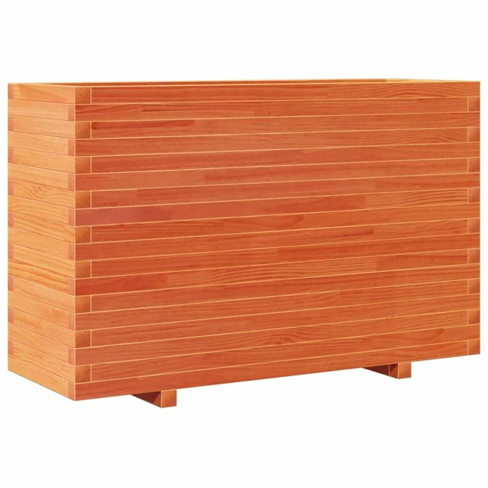 Jardinière bac lit surélevé plantes fleurs terrasse jardin cire 110 x 40 x 72 cm bois de pin massif marron