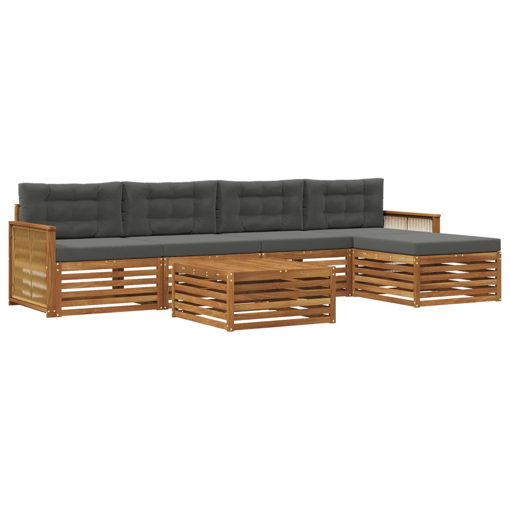 Ensemble de canapés d'extérieur 6 pcs naturel et anthracite
