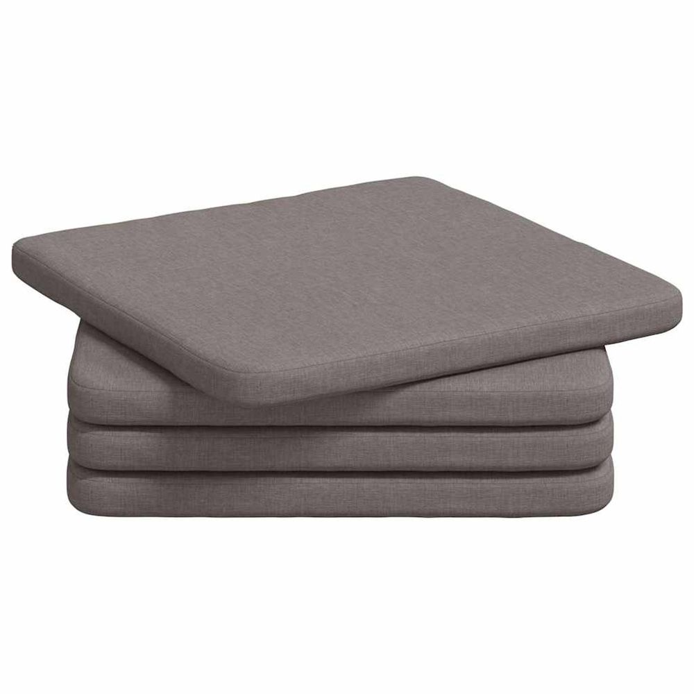 Coussins de siège 4 pc tissu taupe 40 x 40 x 3 cm
