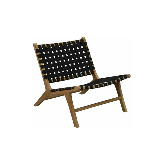 Fauteuil design en teck et nylon tressé