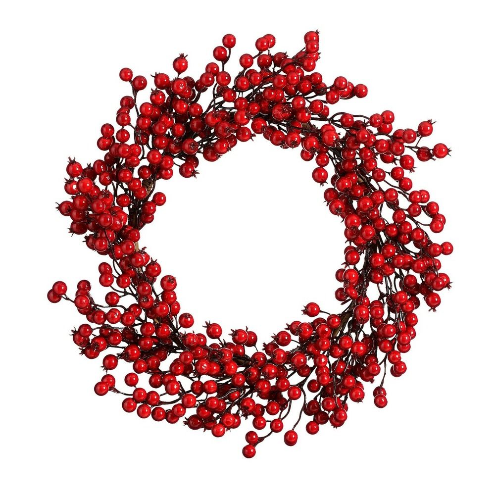 Mica decorations couronne aux baies rouges pour noël - couronne décorative de table en mousse pour l'intérieur - décoration murale