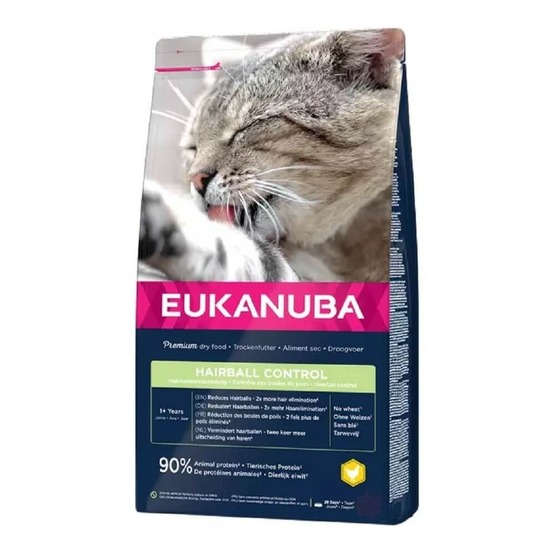 Eukanuba - chat adulte boule de poils toutes races poulet 10 kg