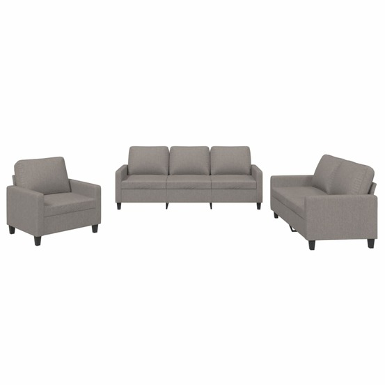 Ensemble de canapés 3 pcs avec coussins taupe tissu