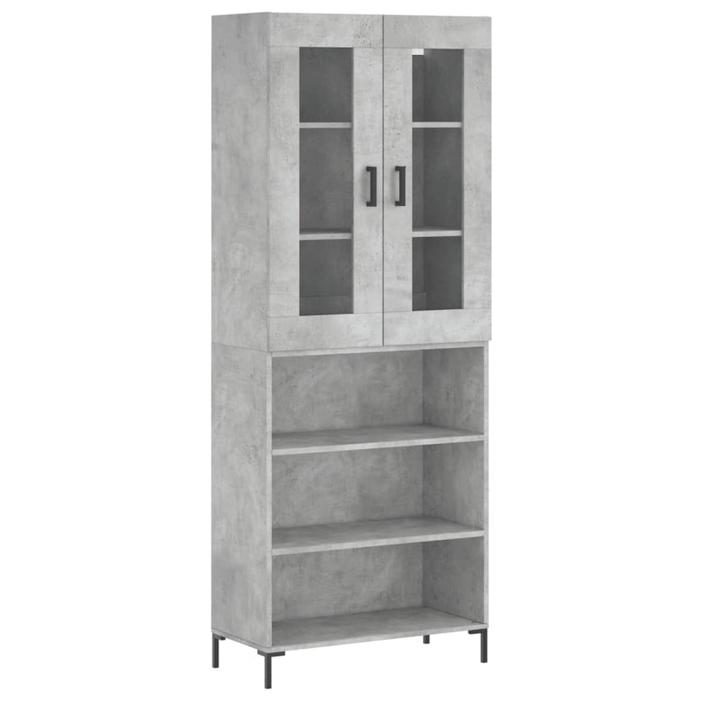Buffet bahut commode armoire meuble de rangement organisateur cuisine salle de séjour salon haut 69,5 x 34 x 180 cm bois d'in