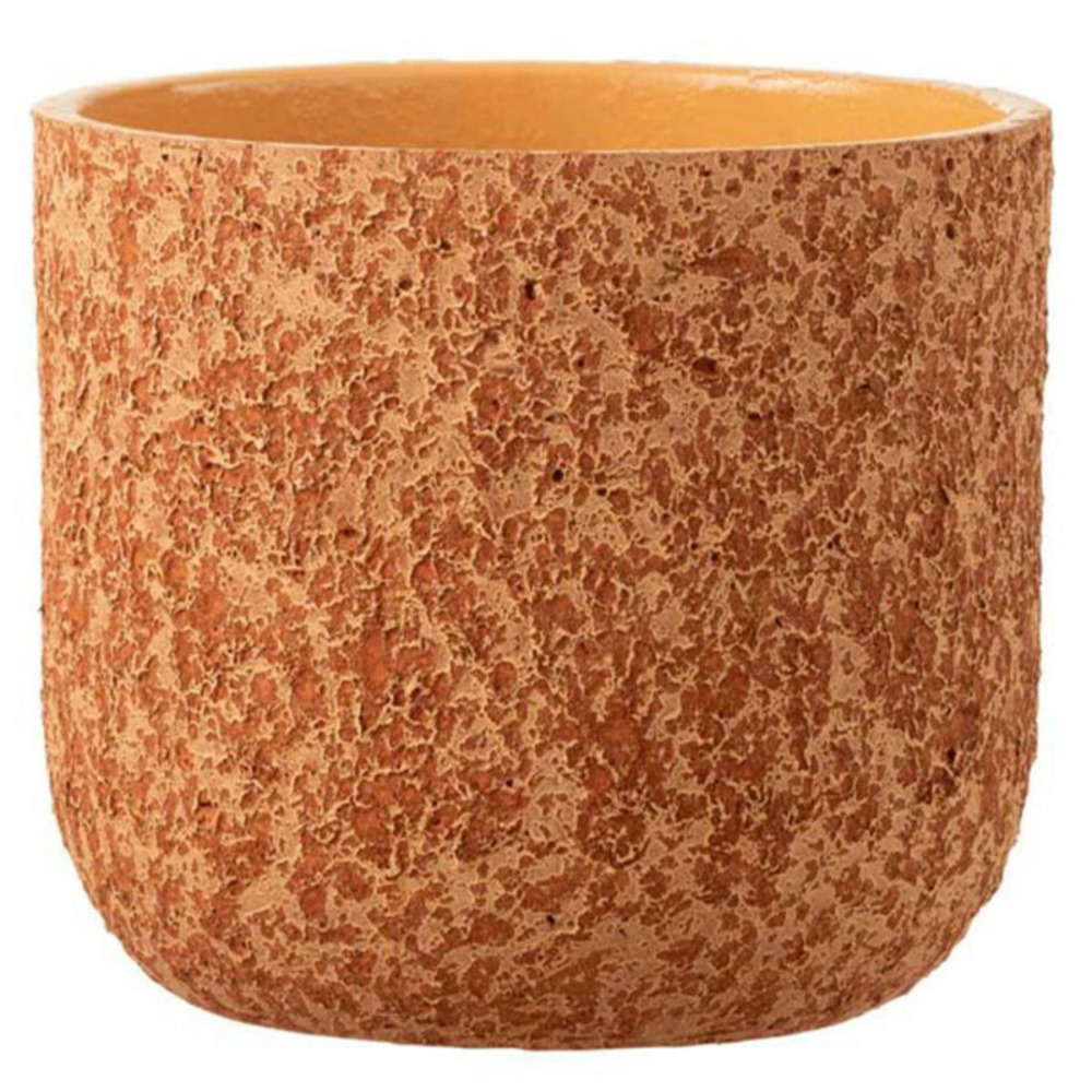 Cache-pot design rugueux 22cm terracotta