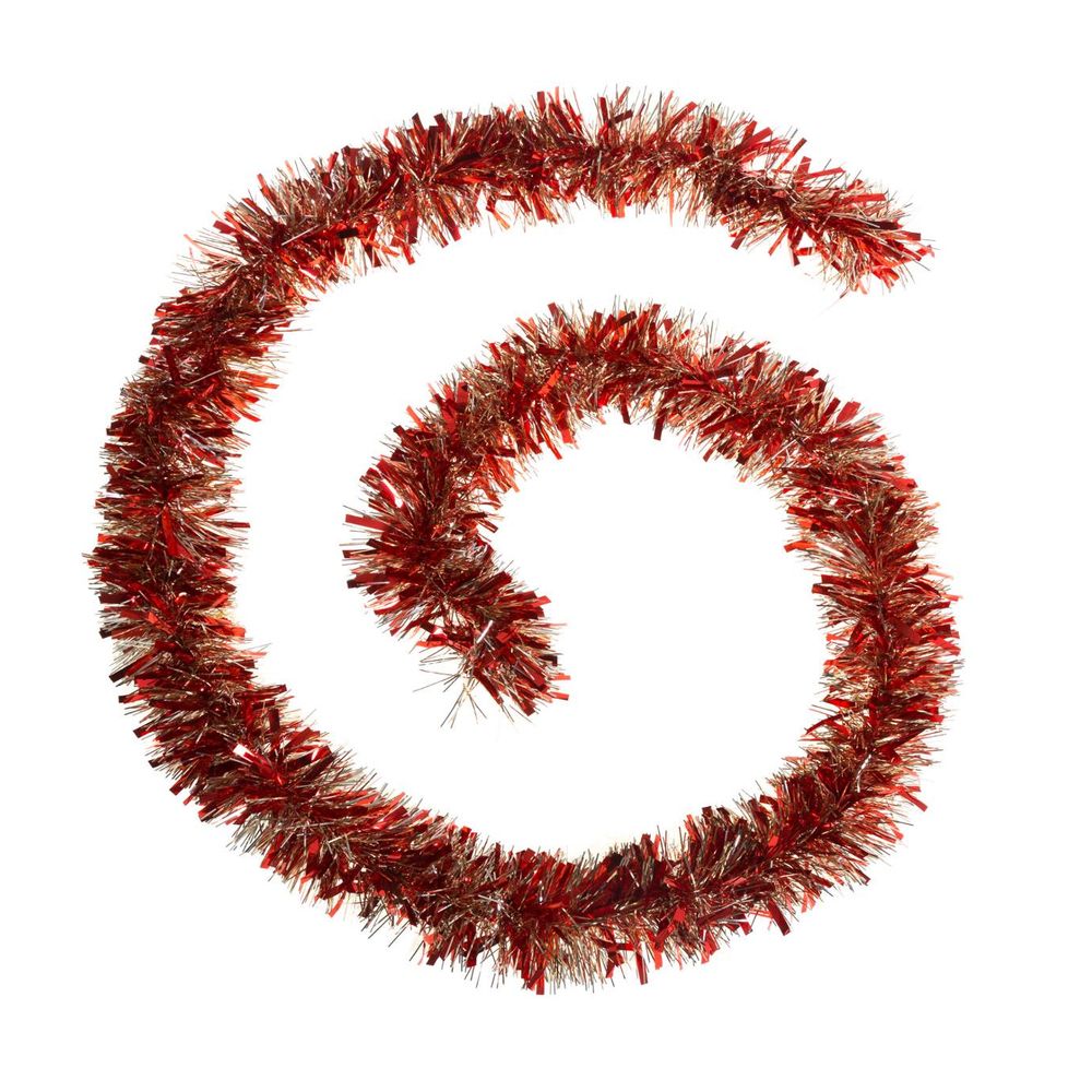 Guirlande de noël large 10 cm rouge et or longueur 2 mètres