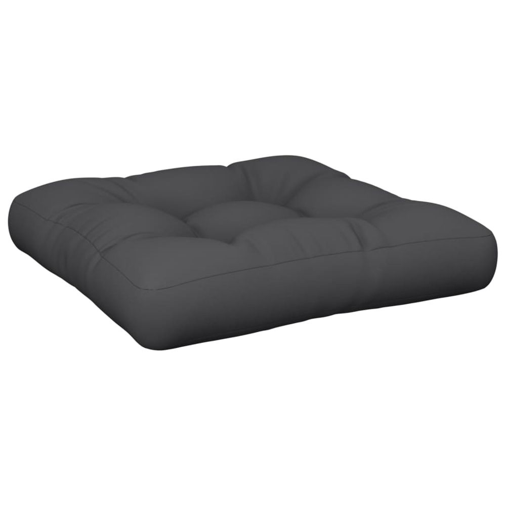 Coussin de palette noir 50x50x12 cm tissu