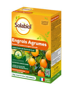 Solabiol engrais agrumes - 1,5kg - favorise la fructification - nutrition longue durée - jusqu'à 60% de fruits en plus - uab