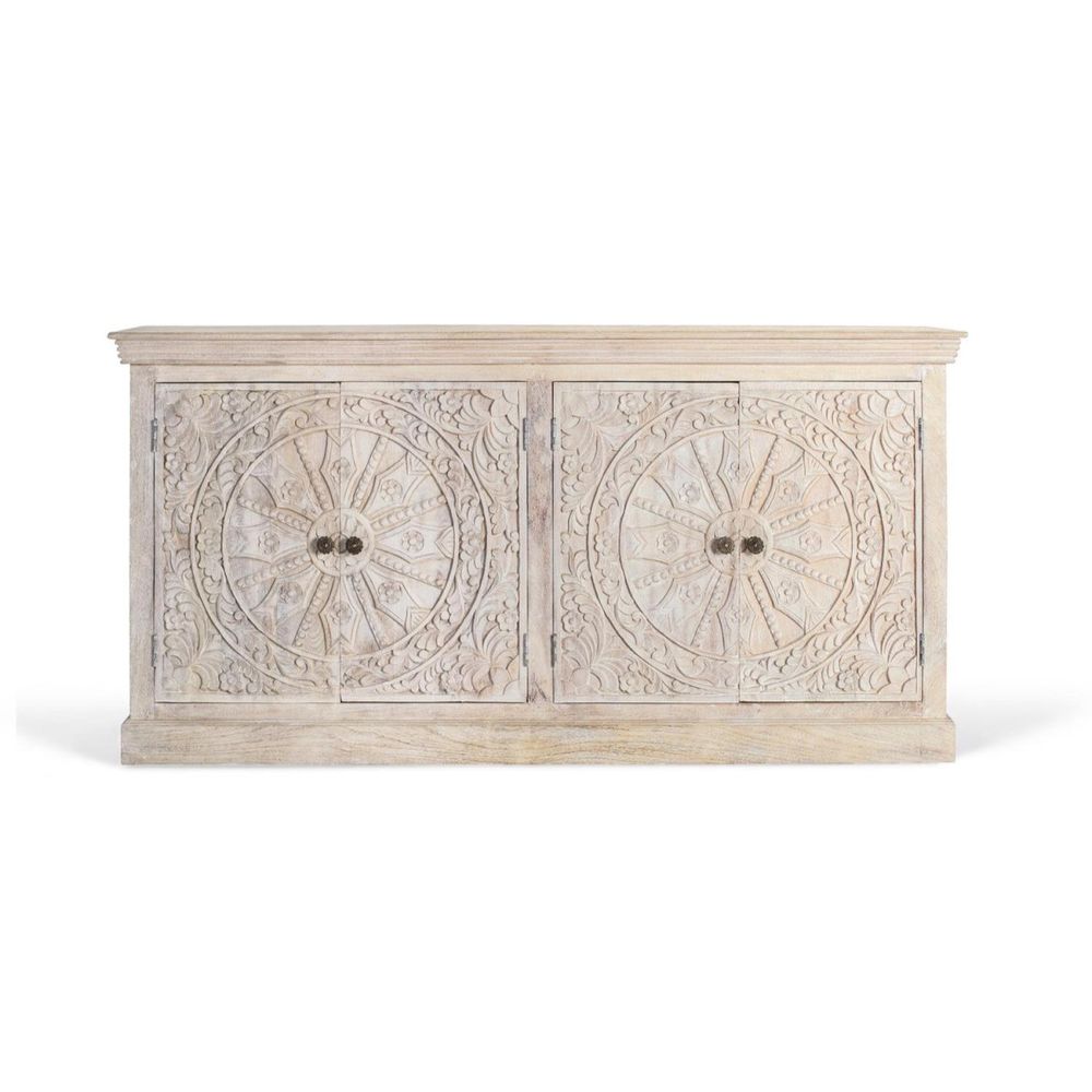 Buffet bois beige - aveline décoration d'autrefois