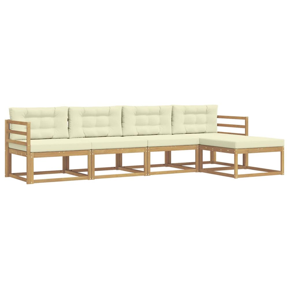 Ensemble de canapés d'extérieur 4 pc blanc et crème polyester