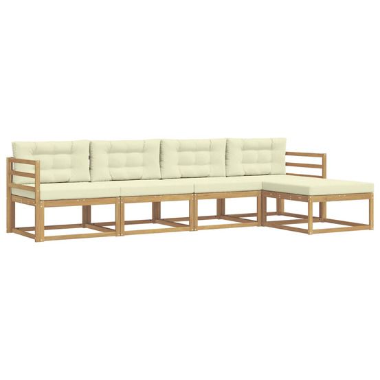 Ensemble de canapés d'extérieur 4 pc blanc et crème polyester