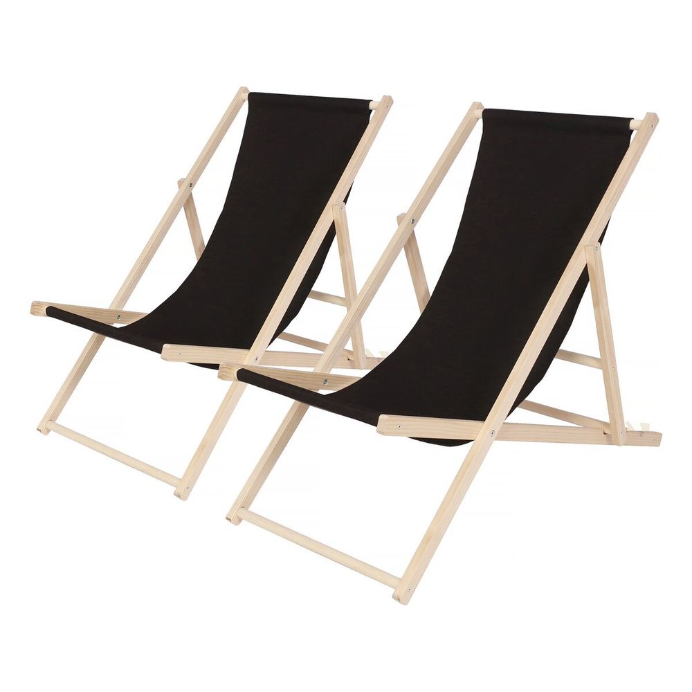 Lot de 2 transat en bois 
