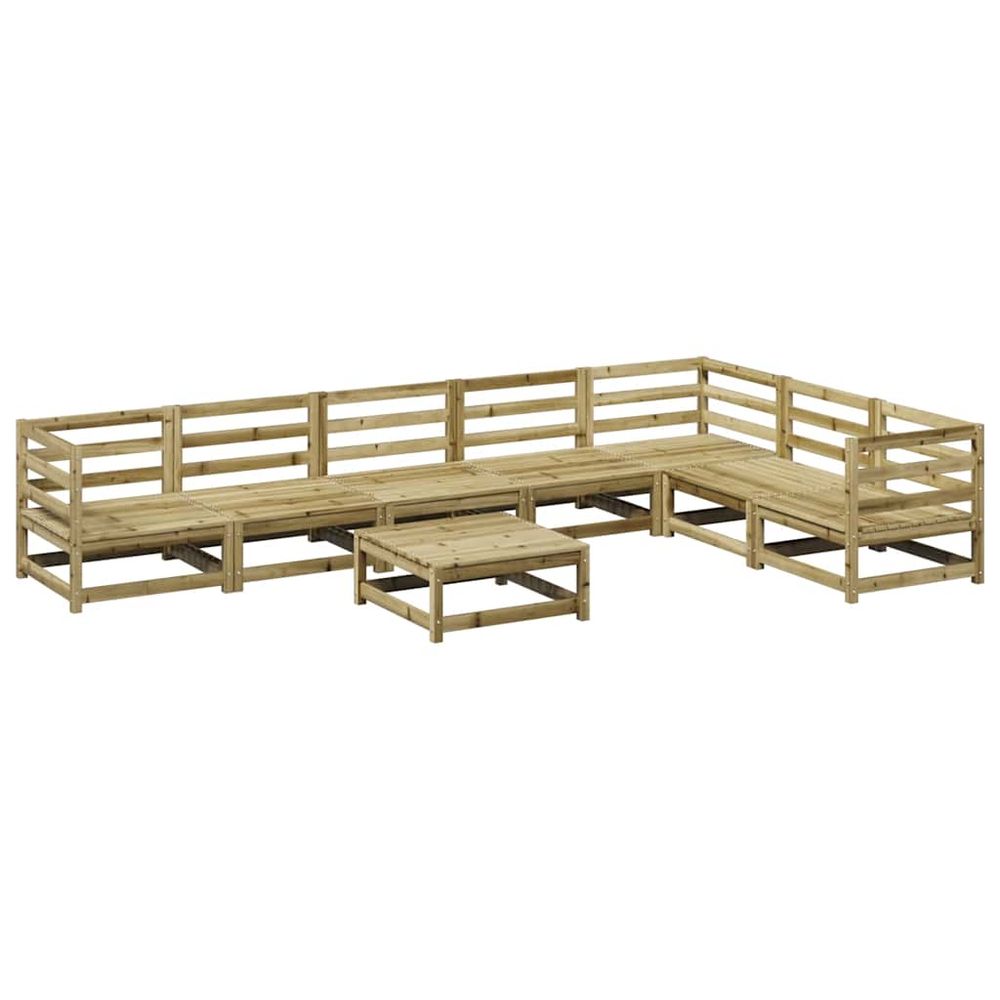 Salon de jardin 8 pcs bois de pin imprégné