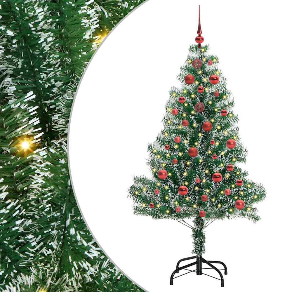 Arbre de noël artificiel floconné de neige avec lumière led