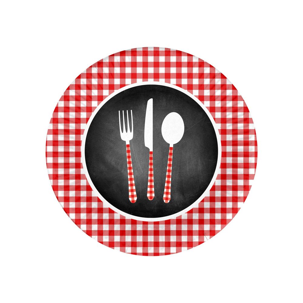 Set de 10 assiettes en carton 18 cm menu du jour