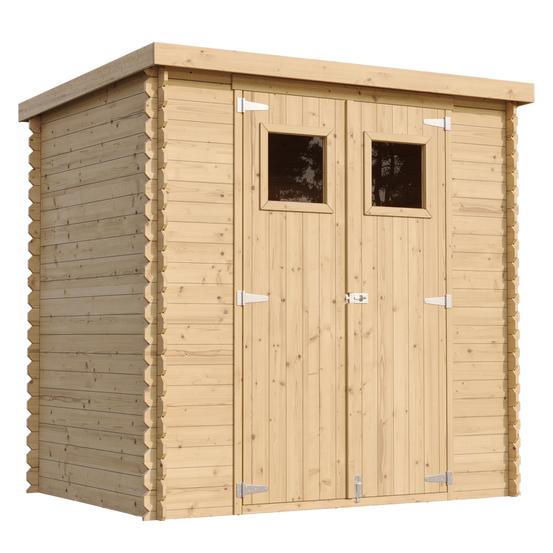 Abri de jardin en bois 2,22 m² - avec sol imprégné – h200 x 204 x 142 cm - atelier rangement outils et vélos -m311+m311g