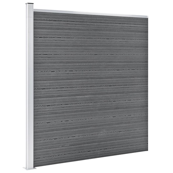 Clôture de jardin wpc 1564x186 cm gris