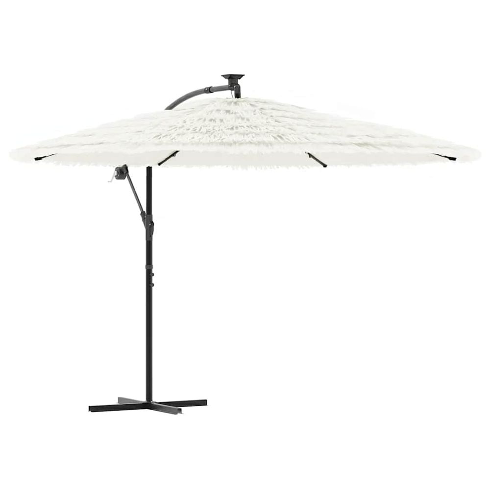 Parasol de jardin avec mât en acier blanc 269x269x235 cm