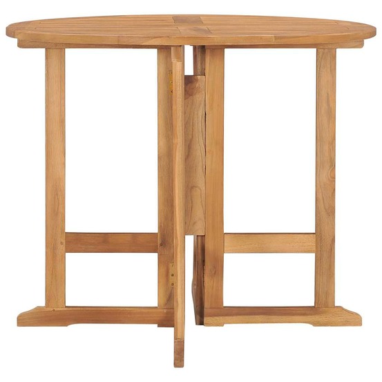 Table à dîner pliable de jardin ø90x75 cm bois de teck solide