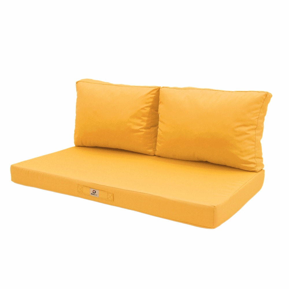 Coussins pour salon de jardin déhoussable 120x60cm jaune