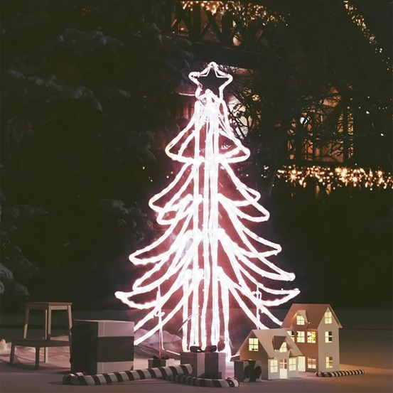 Arbre de noël pliable avec led blanc chaud 87x87x93 cm