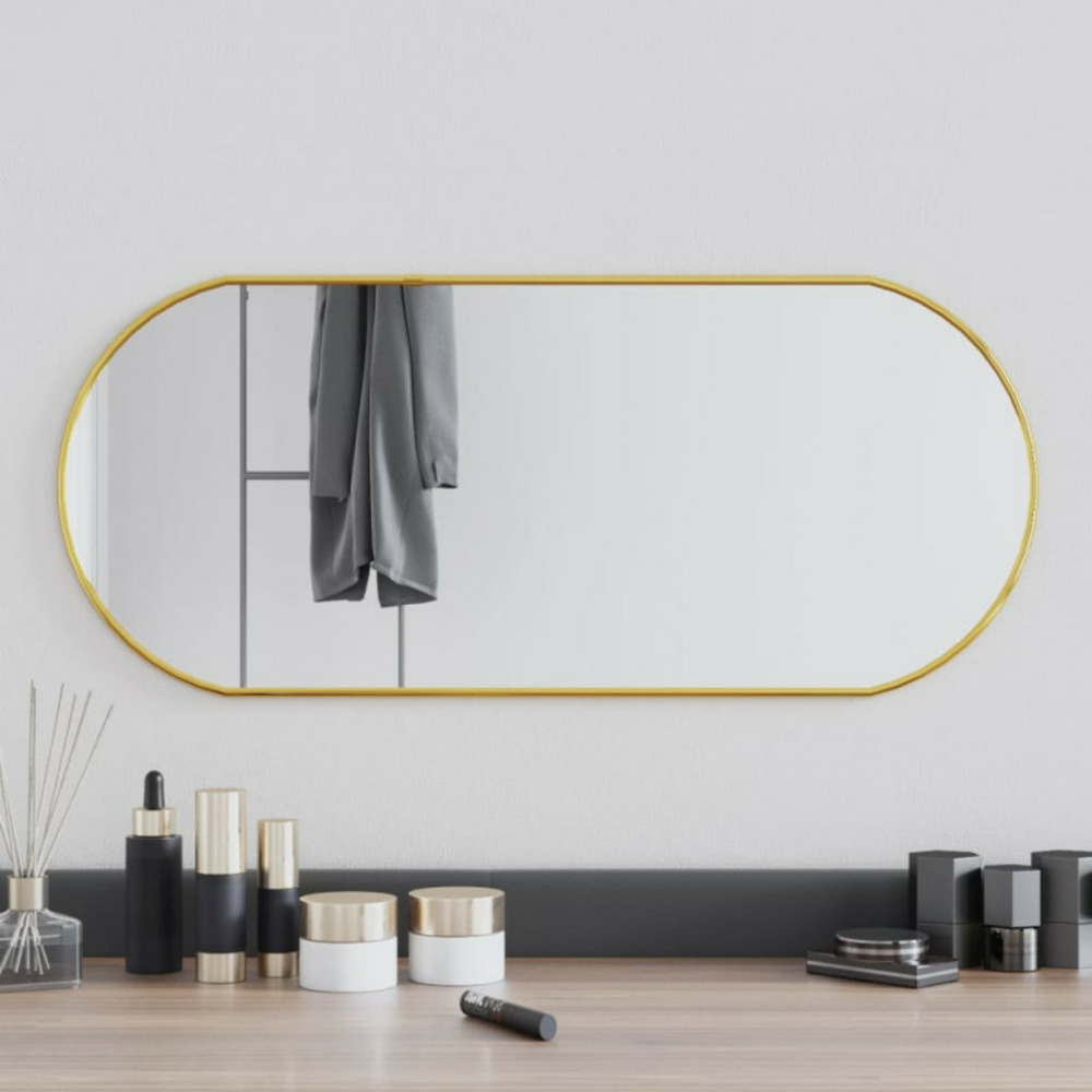 Miroir mural doré 70x30 cm ovale