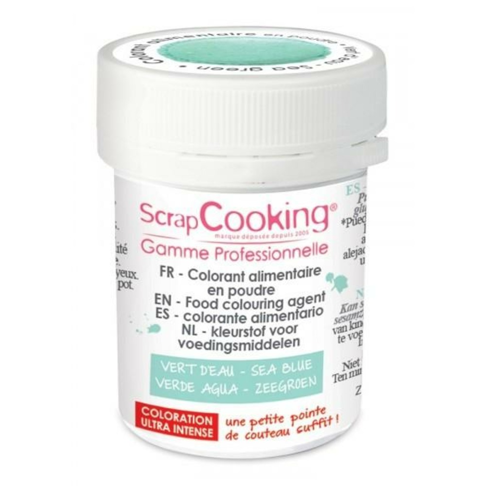 Colorant alimentaire en poudre vert d'eau 5 g