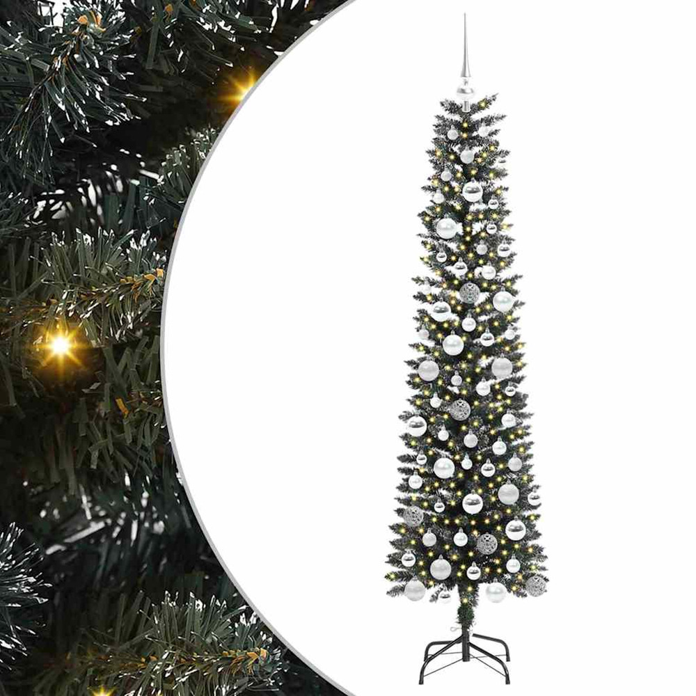 Sapin de noël artificiel vert 180 cm pvc, plastique et acier