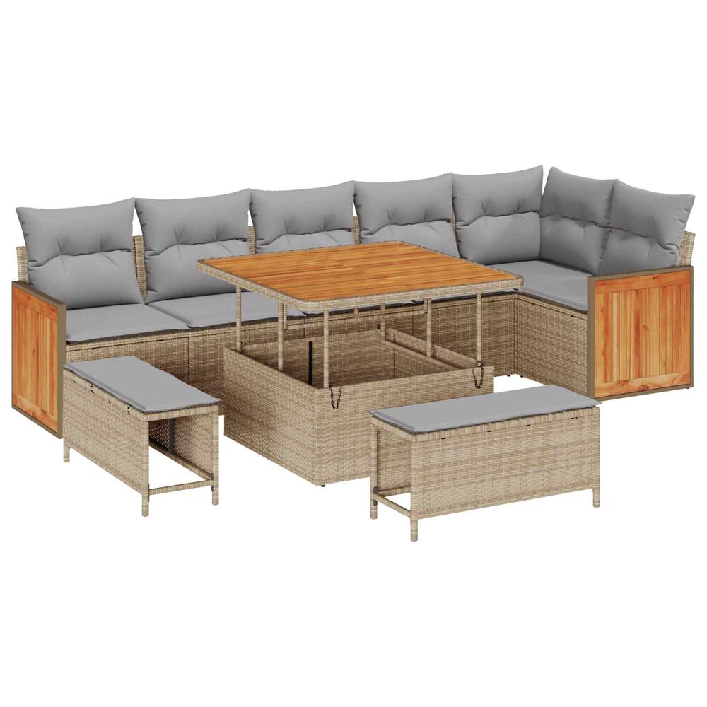 Ensemble de canapé de jardin 9 pc 9-nombre de places