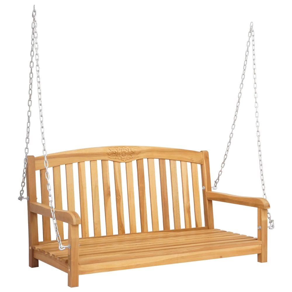 Banc balançoire rose 114 x 61 x 61,5 cm bois de teck massif