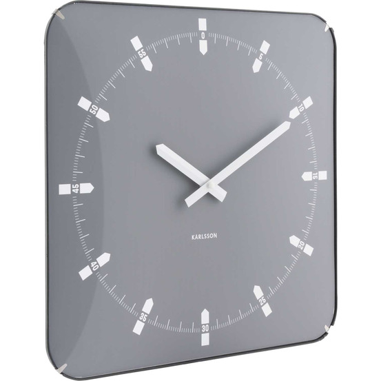 Horloge murale en métal sucinto dome square gris