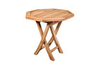 Salento - table de jardin en teck - table octogonale diamètre 53 cm  - table basse d'extérieur pliante