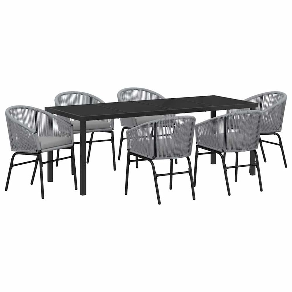 Ensemble de salle à manger pour jardin 7 pc anthracite
