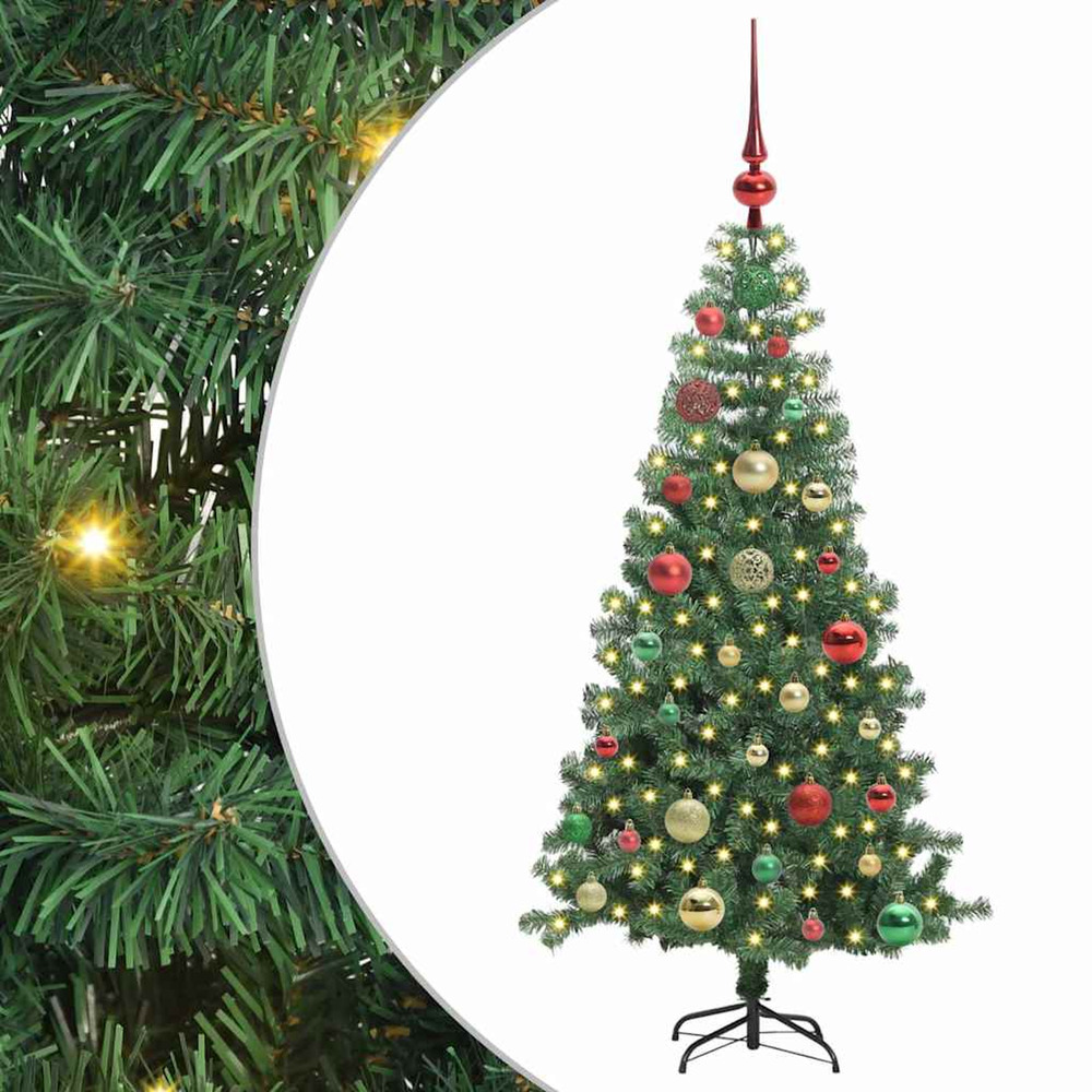 Sapin de noël avec 150 led avec support vert 120 cm pvc